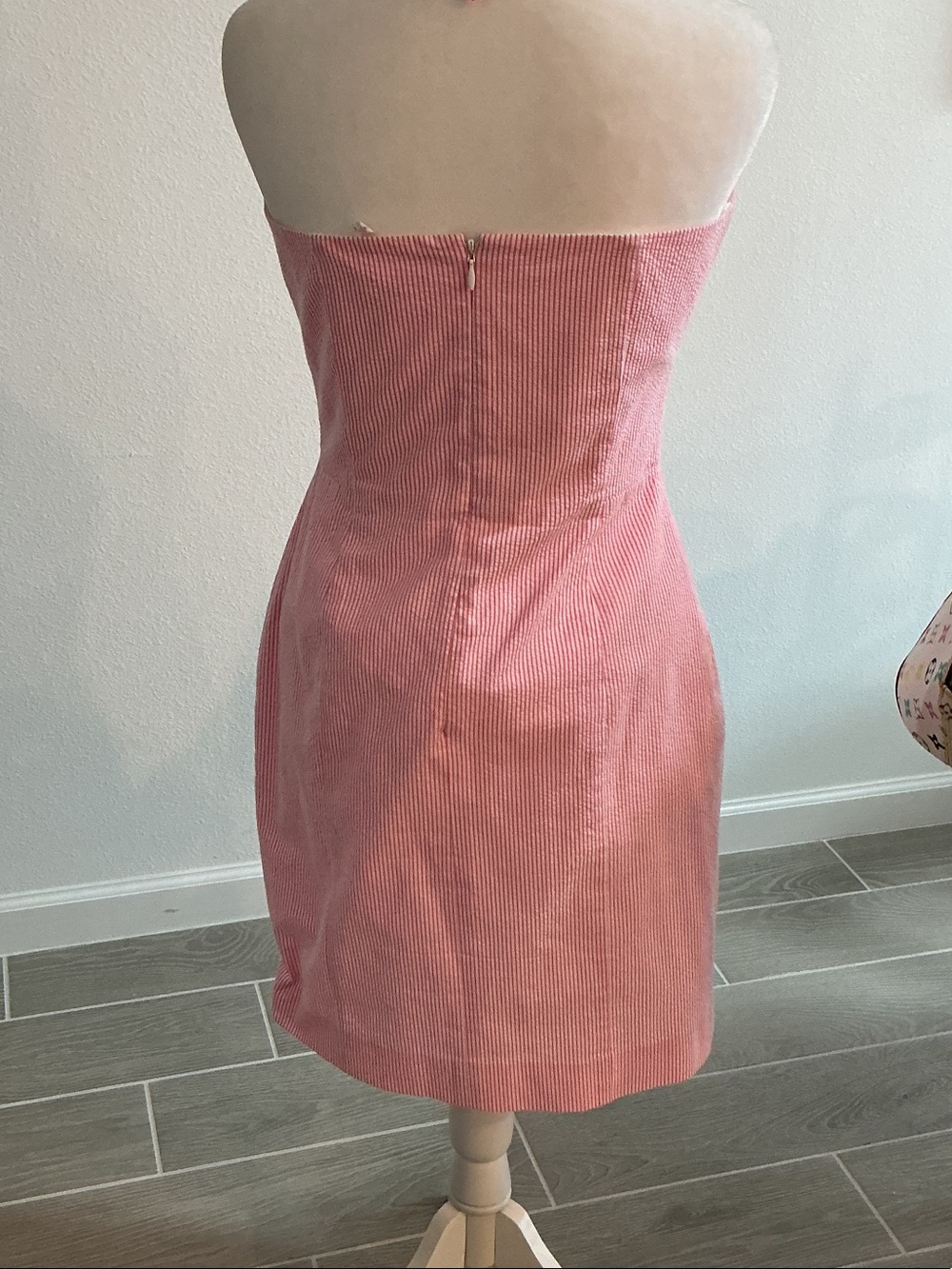 Lilly Pulitzer Pink/White Striped Halter Ruffle Mini Dress Women’s Sz 6 - Picture 3 of 7